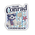 Team Conrad Cousins Beach sticker closeup