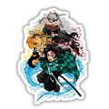 Demon Slayer squad sticker applied to a laptop