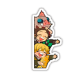 Demon Slayer trio sticker applied to a phone