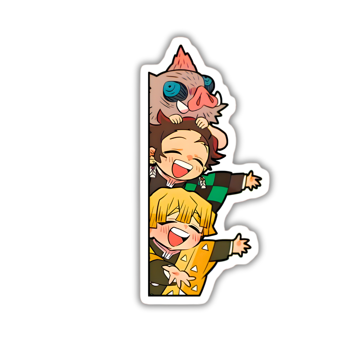Demon Slayer trio sticker applied to a phone