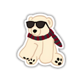 Cool polar bear sticker closeup