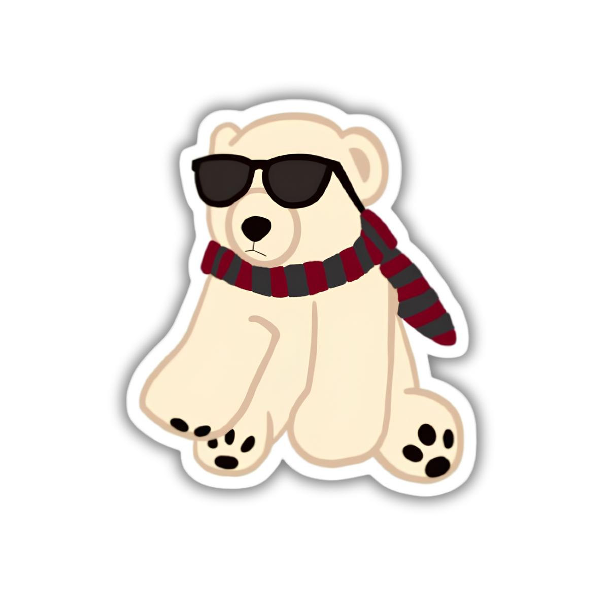 Cool polar bear sticker closeup