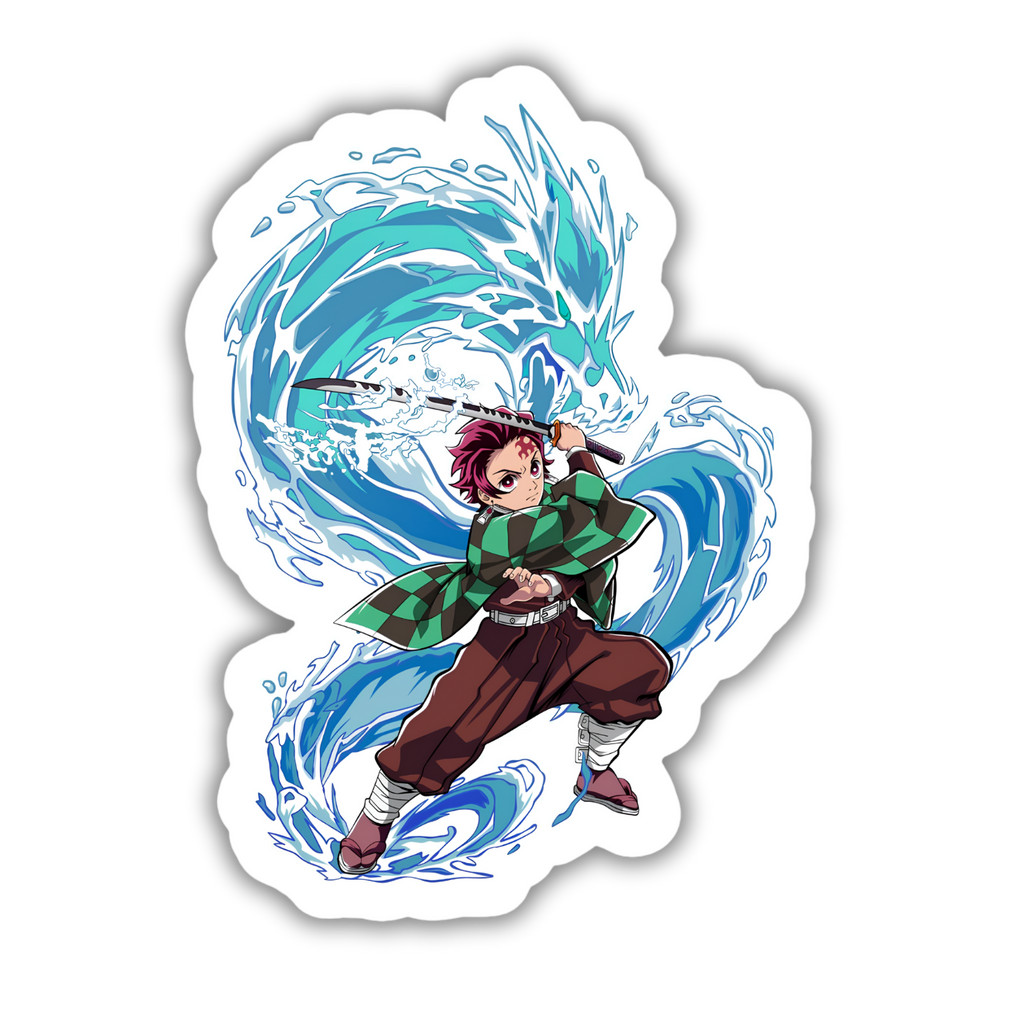 Tanjiro Water Breathing Demon Slayer sticker artwork