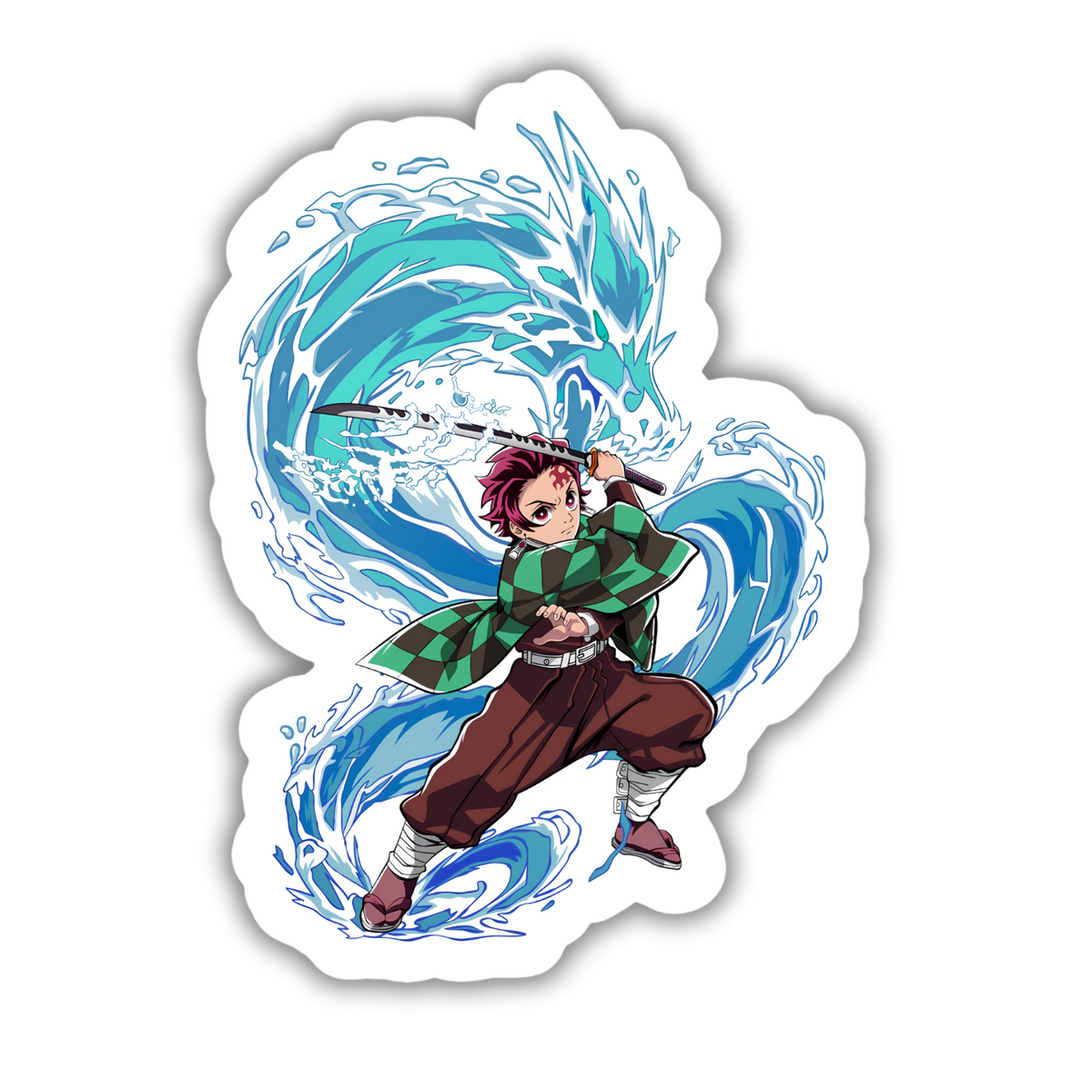 Tanjiro Water Breathing Demon Slayer sticker artwork