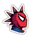 Spider-Man punk mohawk sticker closeup