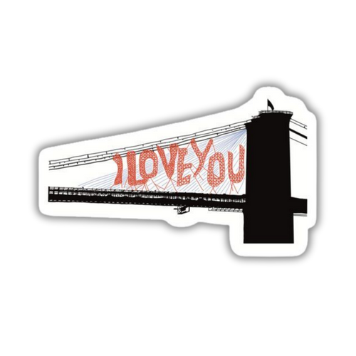 Brooklyn Bridge I Love You sticker closeup