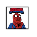 Spider-Man LEGO minifigure sticker closeup