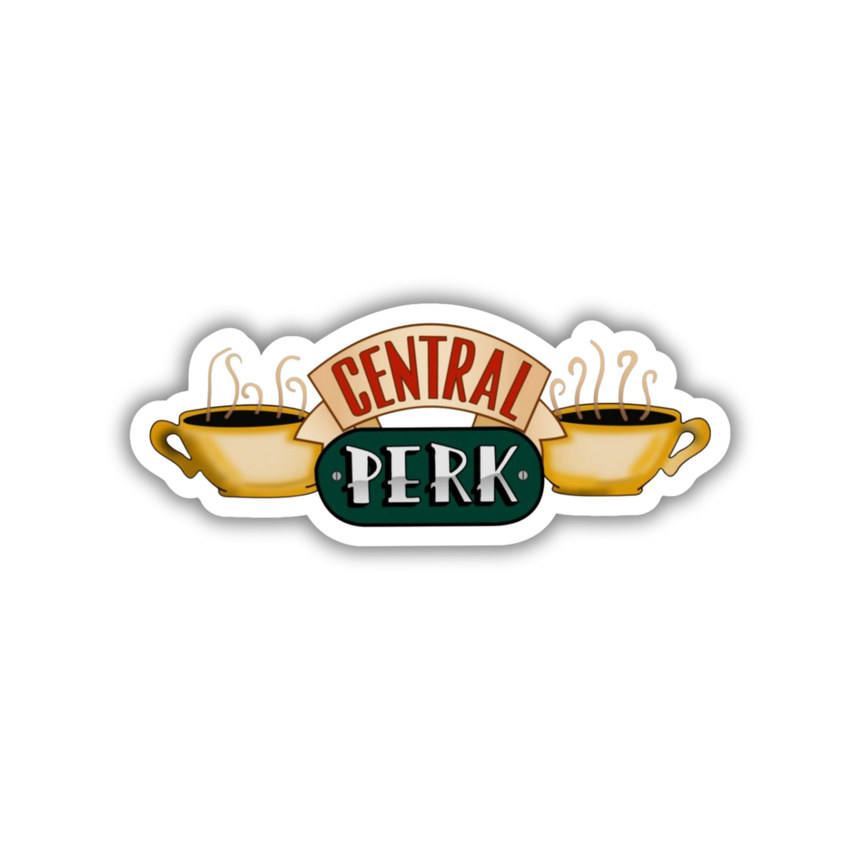 Central Perk sticker closeup
