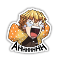 Aahhhh Zenitsu Demon Slayer sticker applied to a laptop