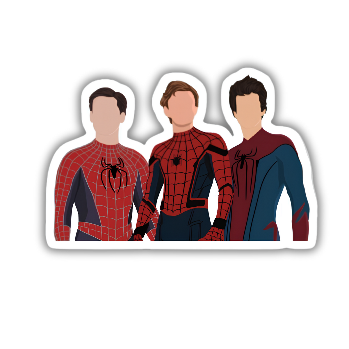 Three Spider-Men sticker on phone