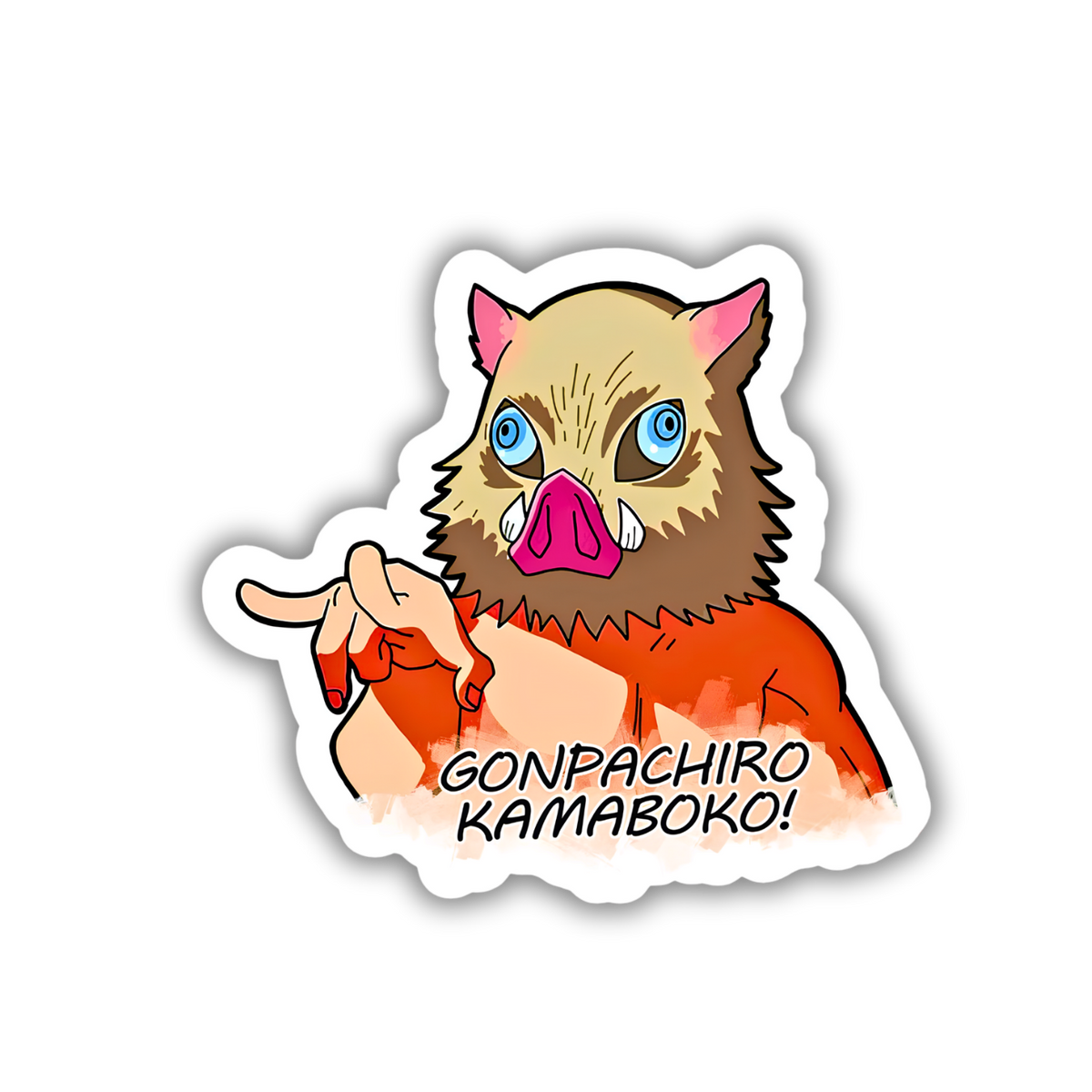 Gonpachiro Kamaboko Sticker - Demon Slayer Boar Mask