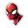 Spider-Man glossy mask portrait sticker closeup
