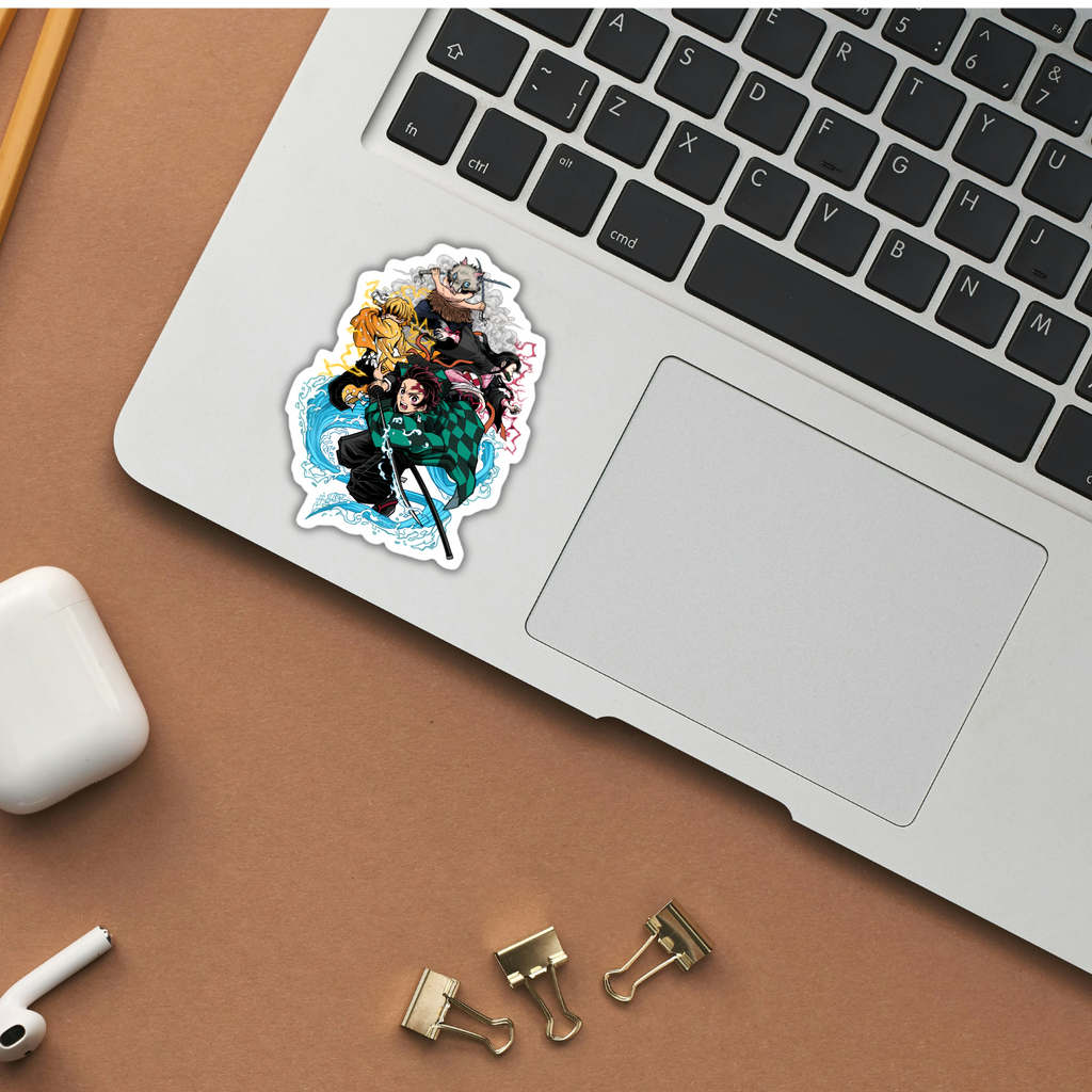 Demon Slayer squad sticker applied to a phone