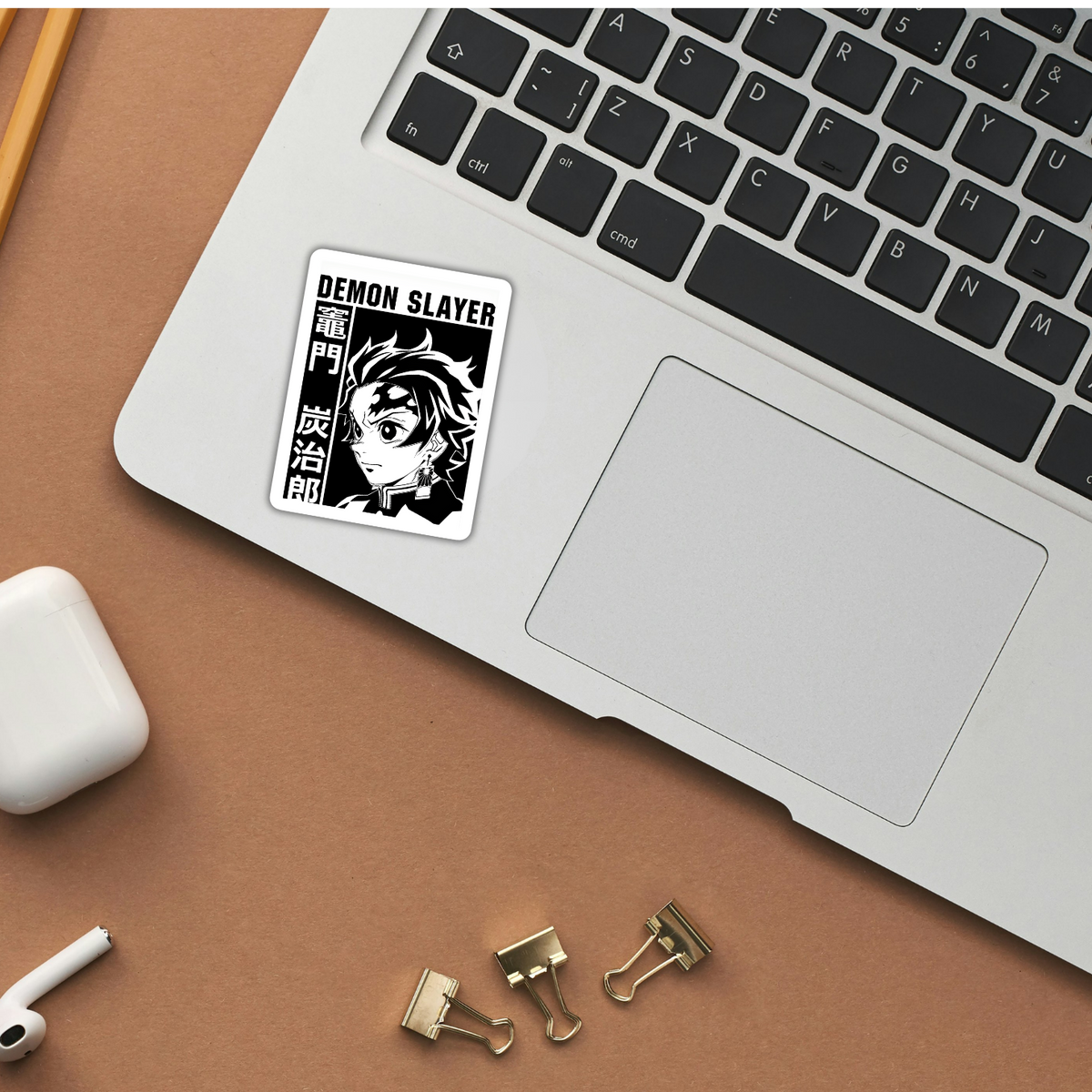 Tanjiro sticker on phone back