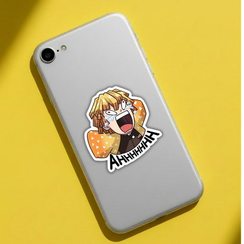 Aahhhh Zenitsu Demon Slayer sticker artwork