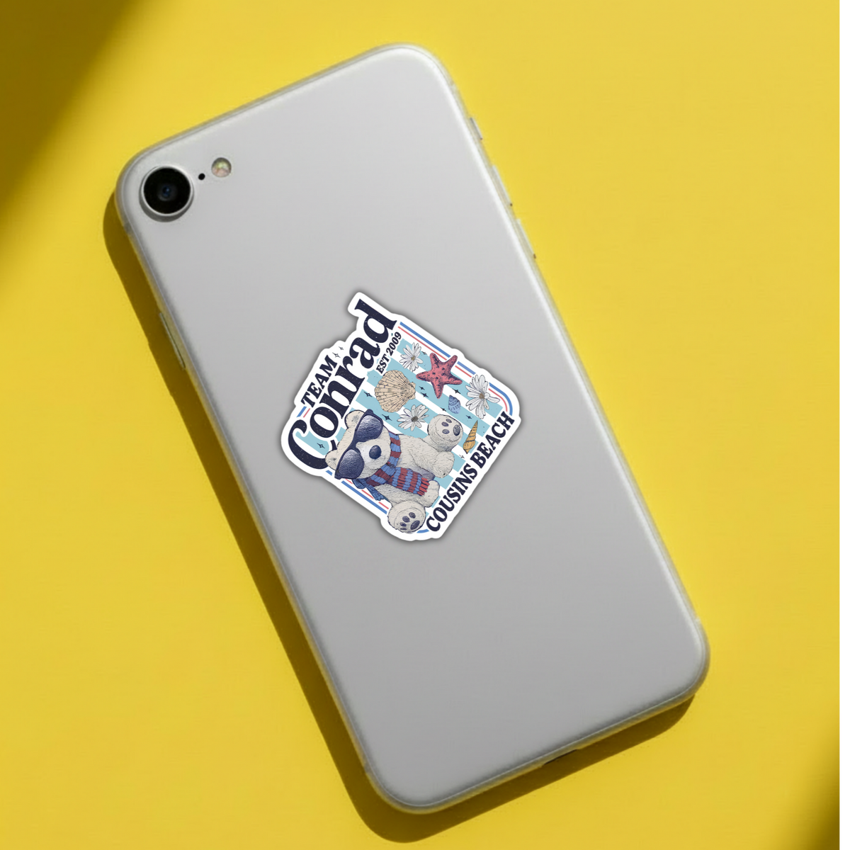 Team Conrad Cousins Beach sticker on phone