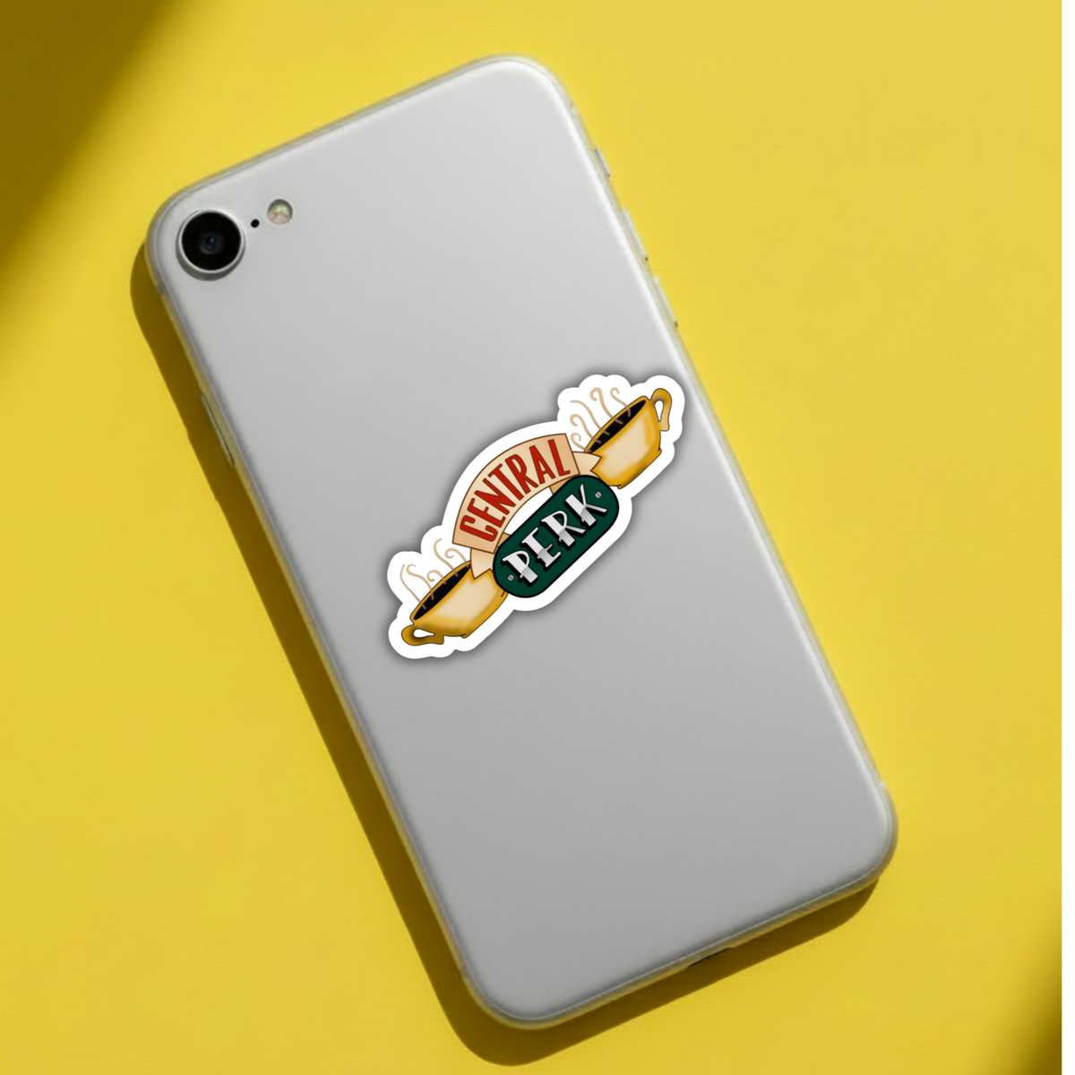 Central Perk sticker on phone