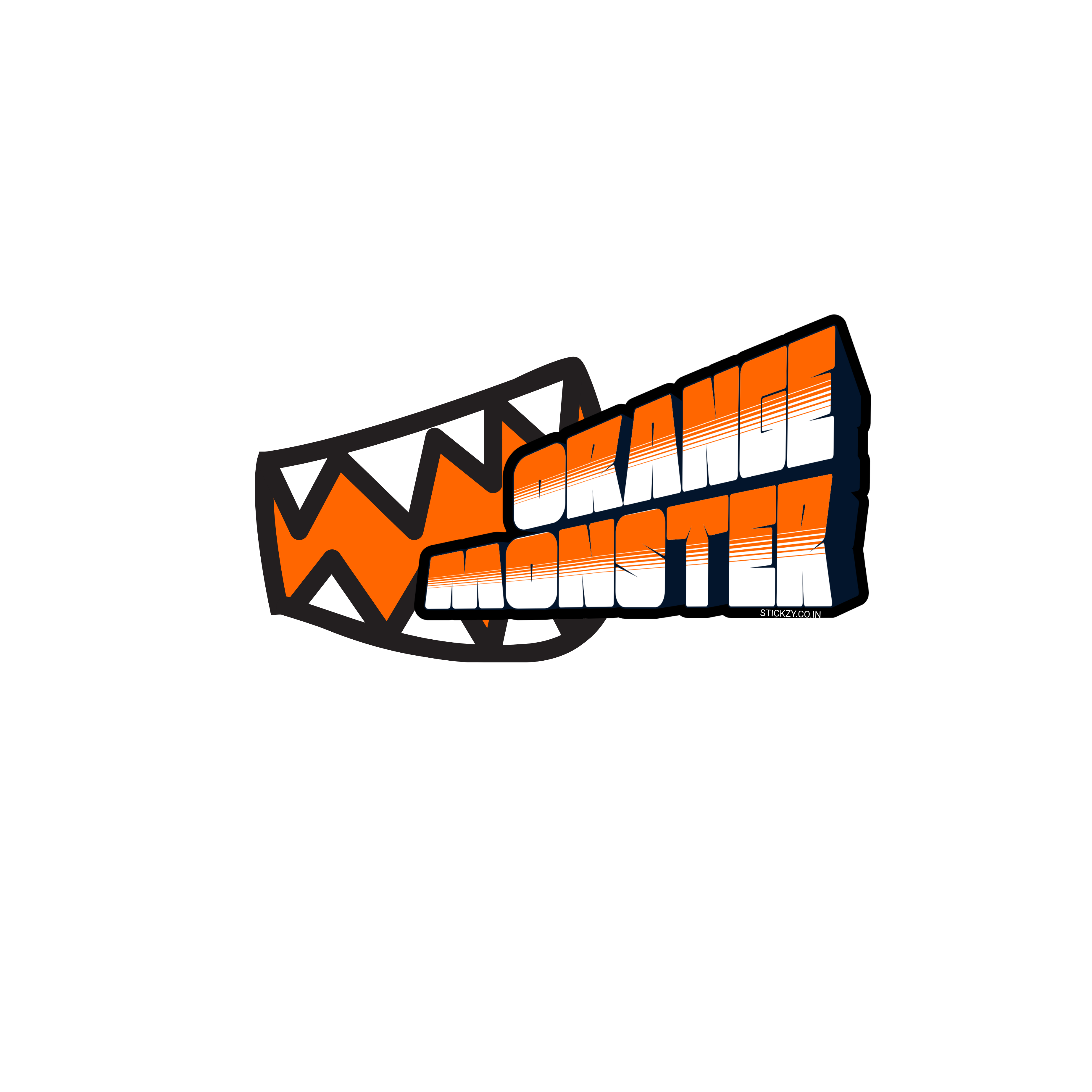 Orange Monster – Premium Bike & Helmet Sticker