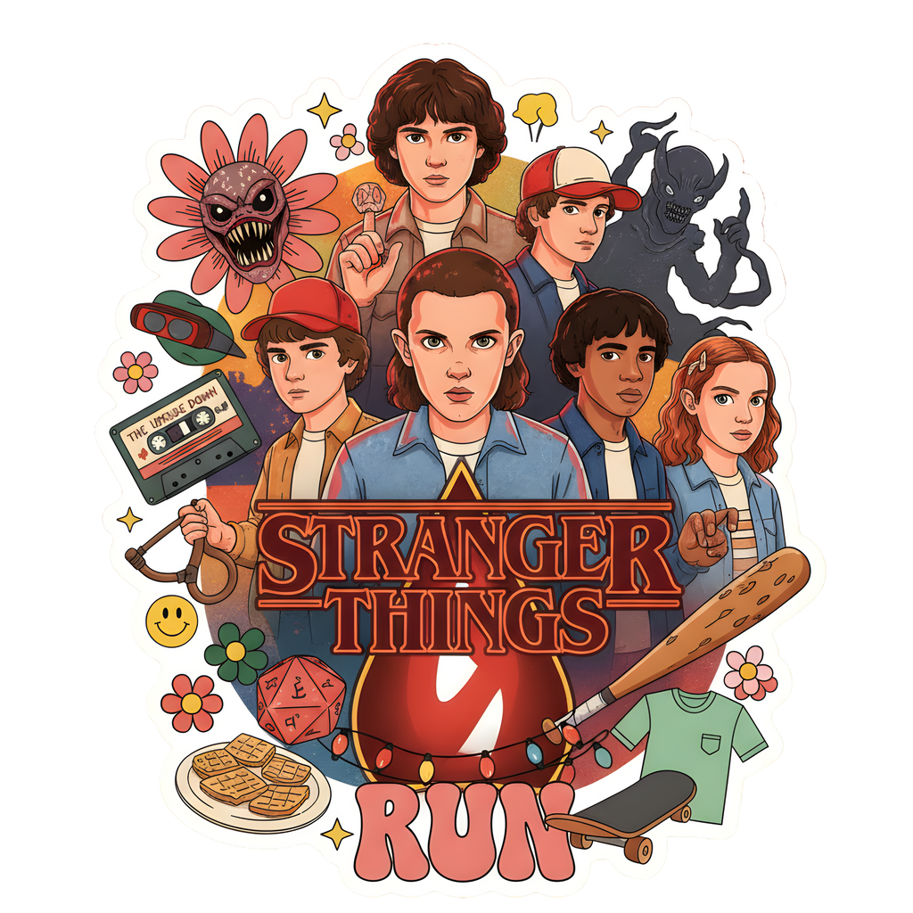 Retro Adventure Stranger Things Sticker