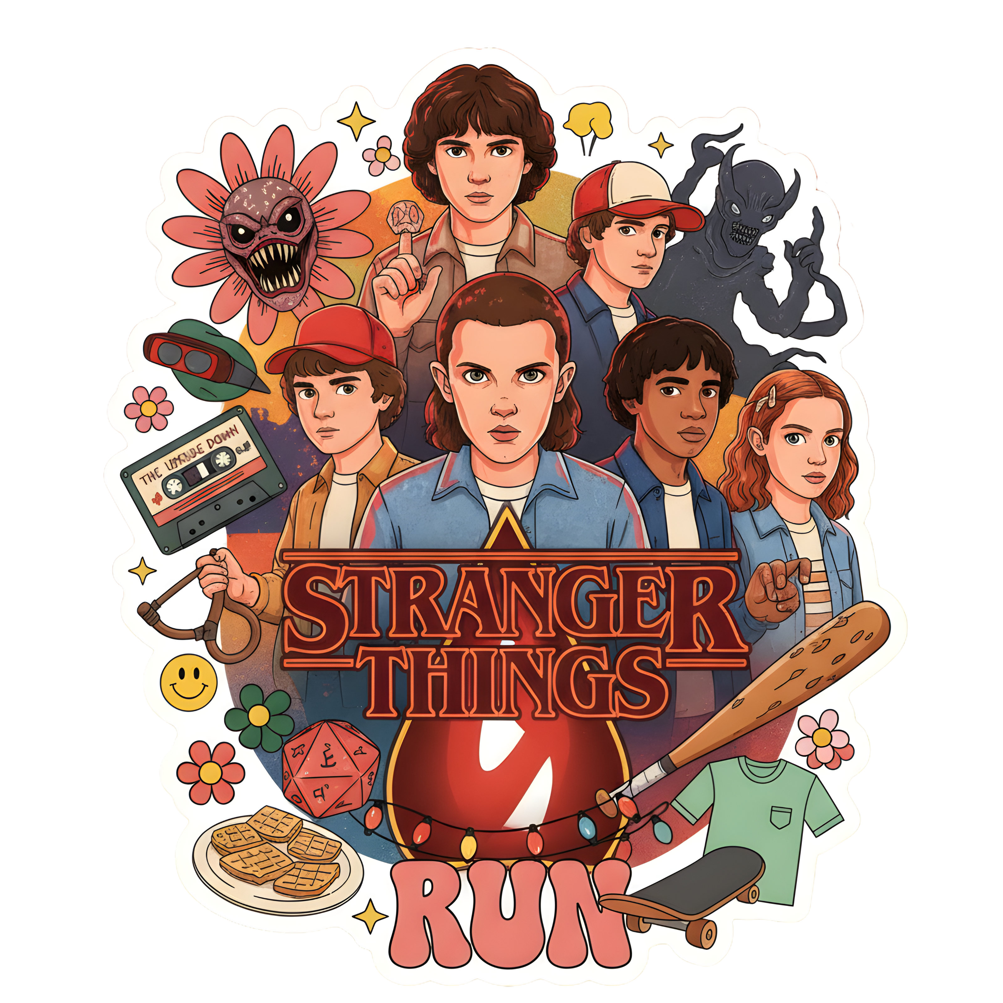 Retro Adventure Stranger Things Sticker