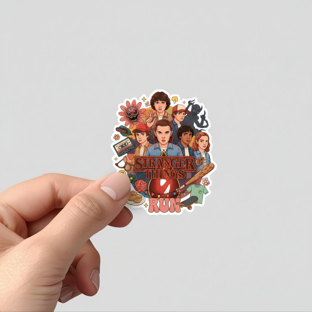 Retro Adventure Stranger Things Sticker
