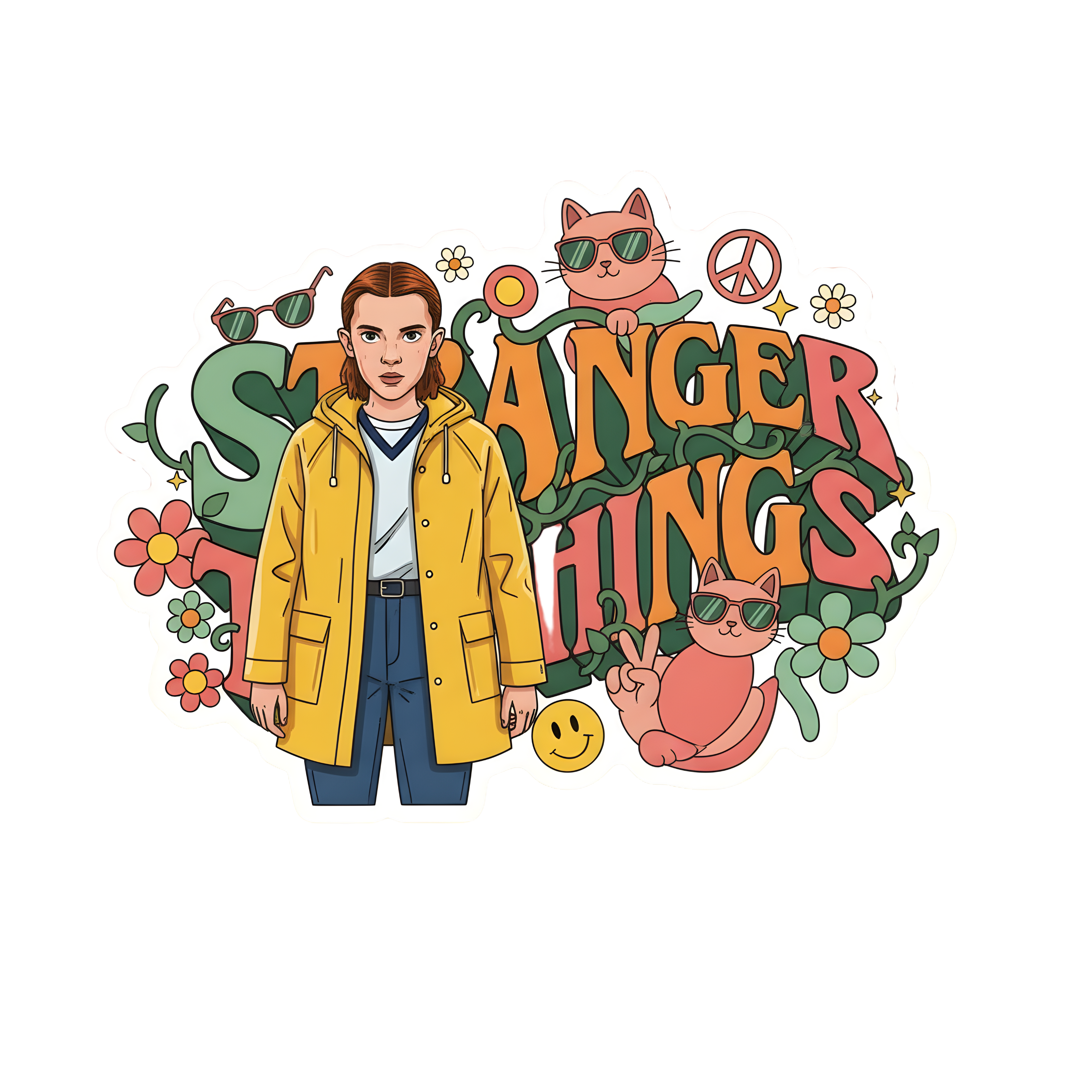 Cute Retro Mystery Girl Sticker