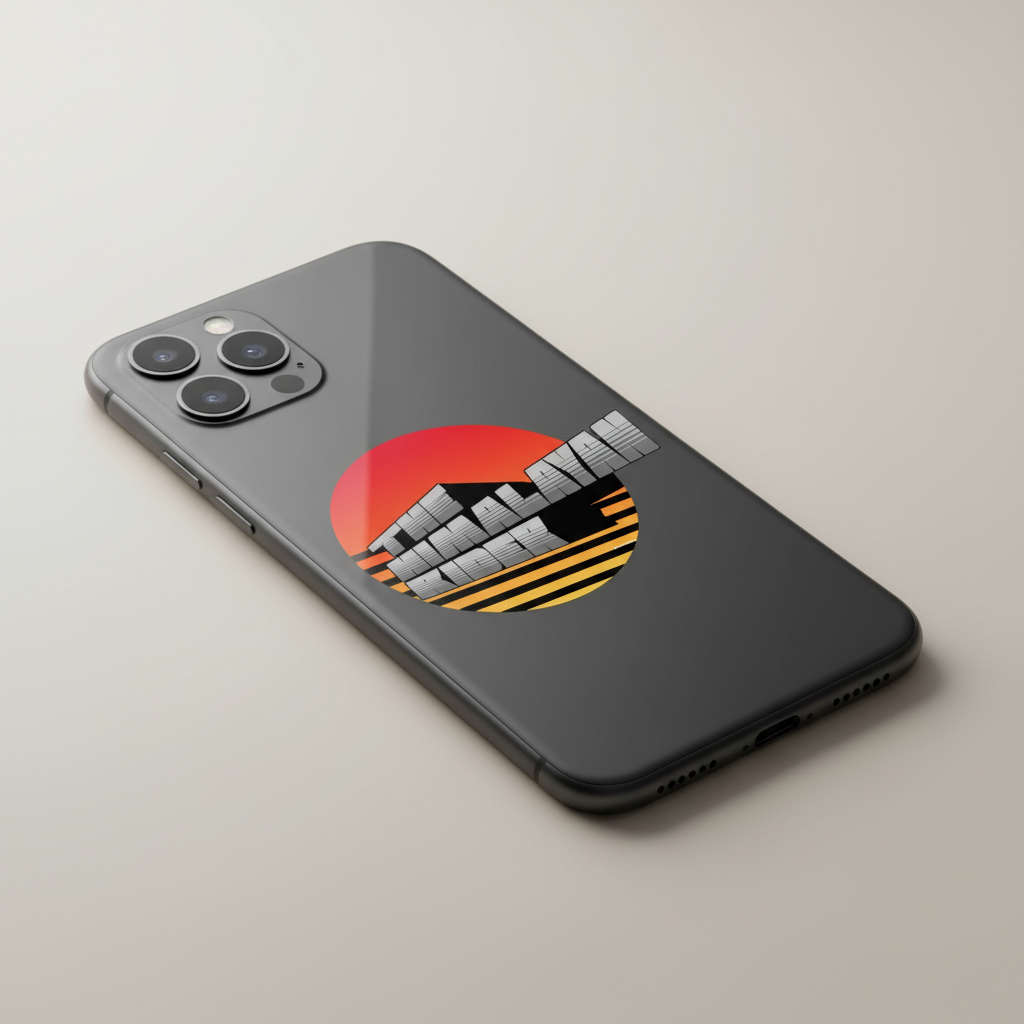 The Himalayan Rider sticker on phone mockup